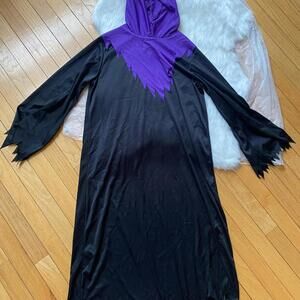 Black and Purple Hooded Costume Dress